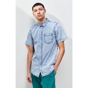 Pacsun acid wash denim button down shirt